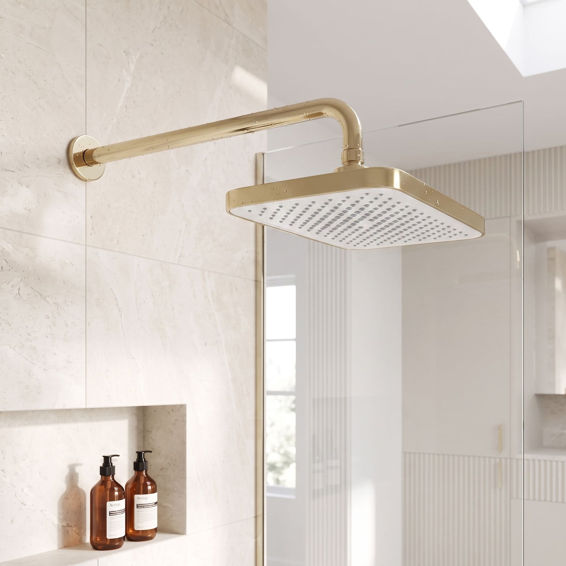 Pălărie De Duș Dreptunghiulară REA JS-032 Brushed Gold 6