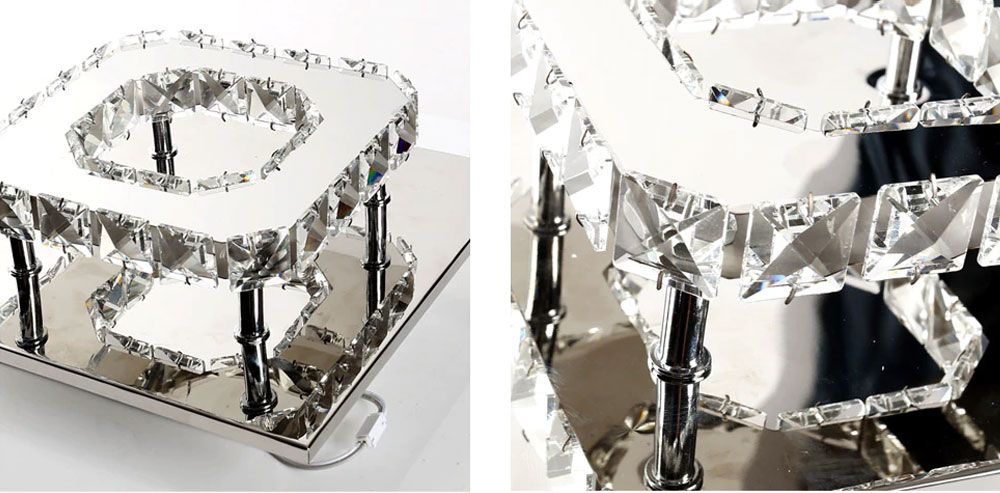 Lampă de tavan pătrată de cristal Plafond Glamour 8W APP405-C APP406-C Neutral 4000K 9