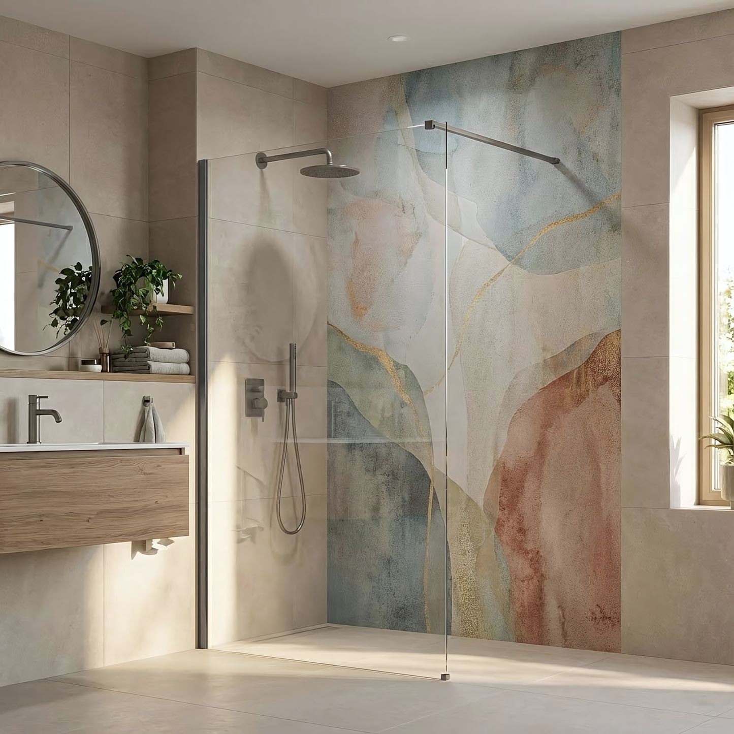 Paravan de dus Rea Flexi Transparent / Titan 130  3