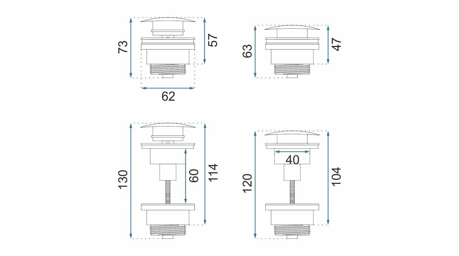 Sifon Pentru Lavoar Rea Cu Dop Klik-klak Titan  6