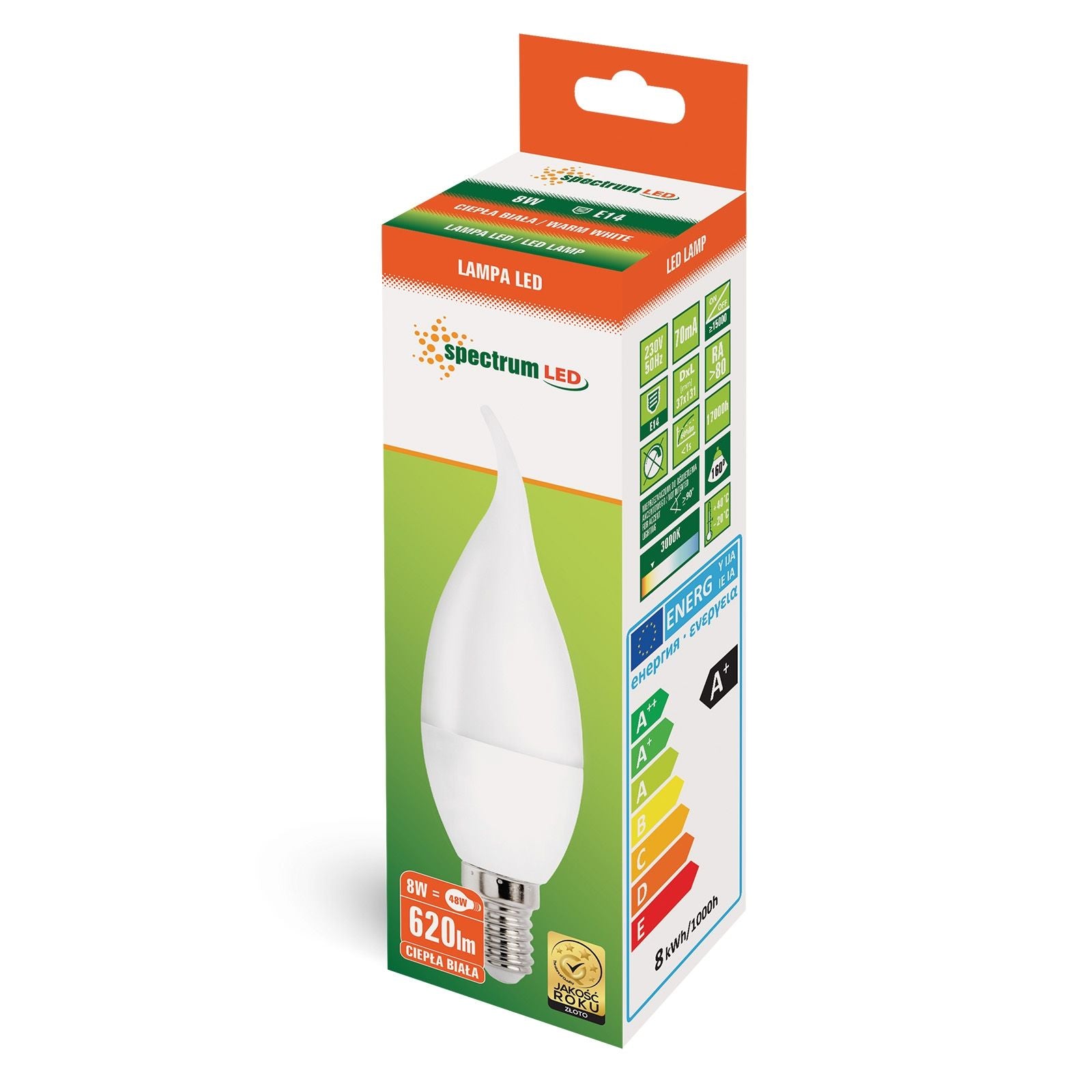 Bec LED Warm E-14 230V 8W Decorativ 14225  2
