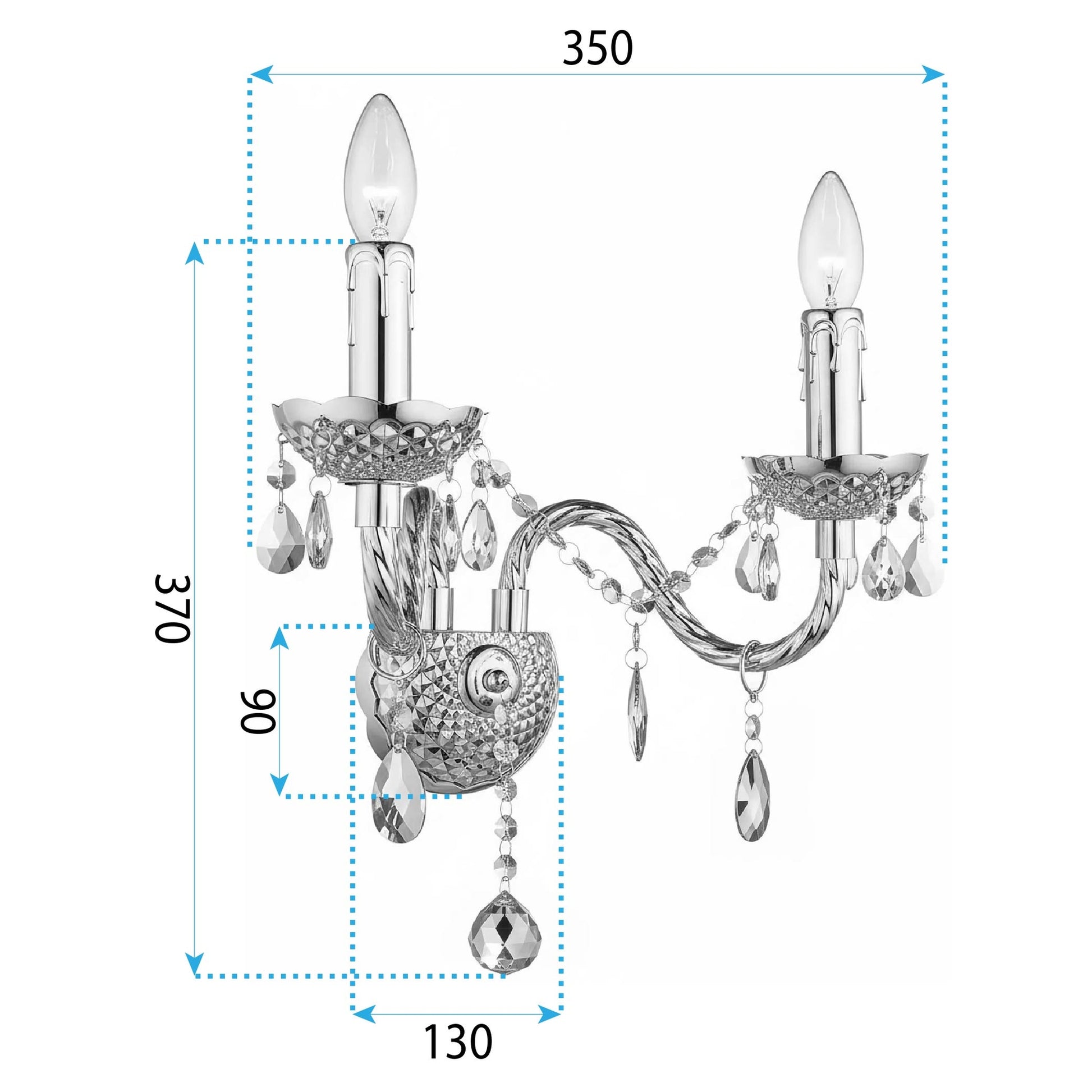 Lampa De Perete Ebt019-2w Chrome  7