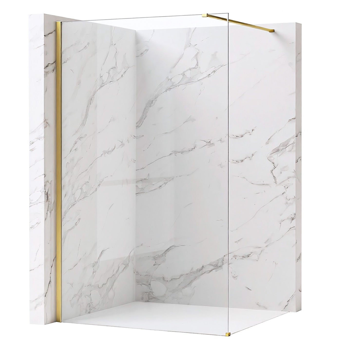 Paravan De Dus Rea Flexi Transparent / Brush Gold 120  10