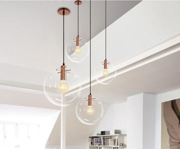 Lampa De Tavan Suspendabila Din Sticla Lassi 30 Cm Rose Gold  4