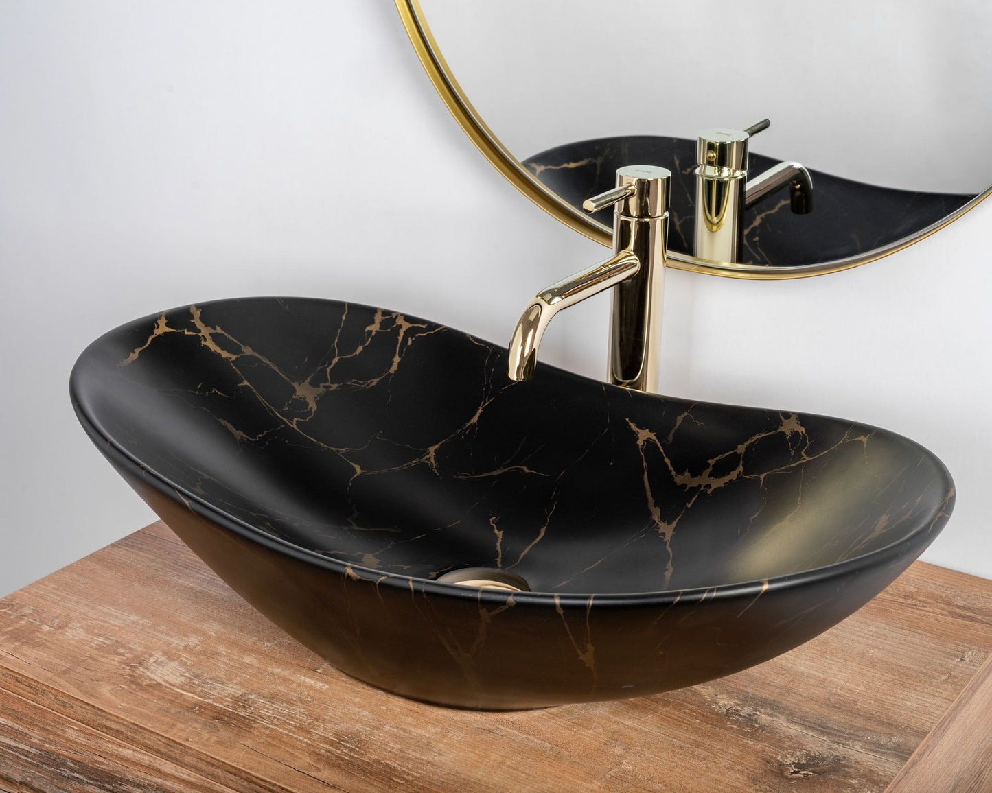 Lavoar pentru blat Rea Royal 60 Black Marble Mat 5