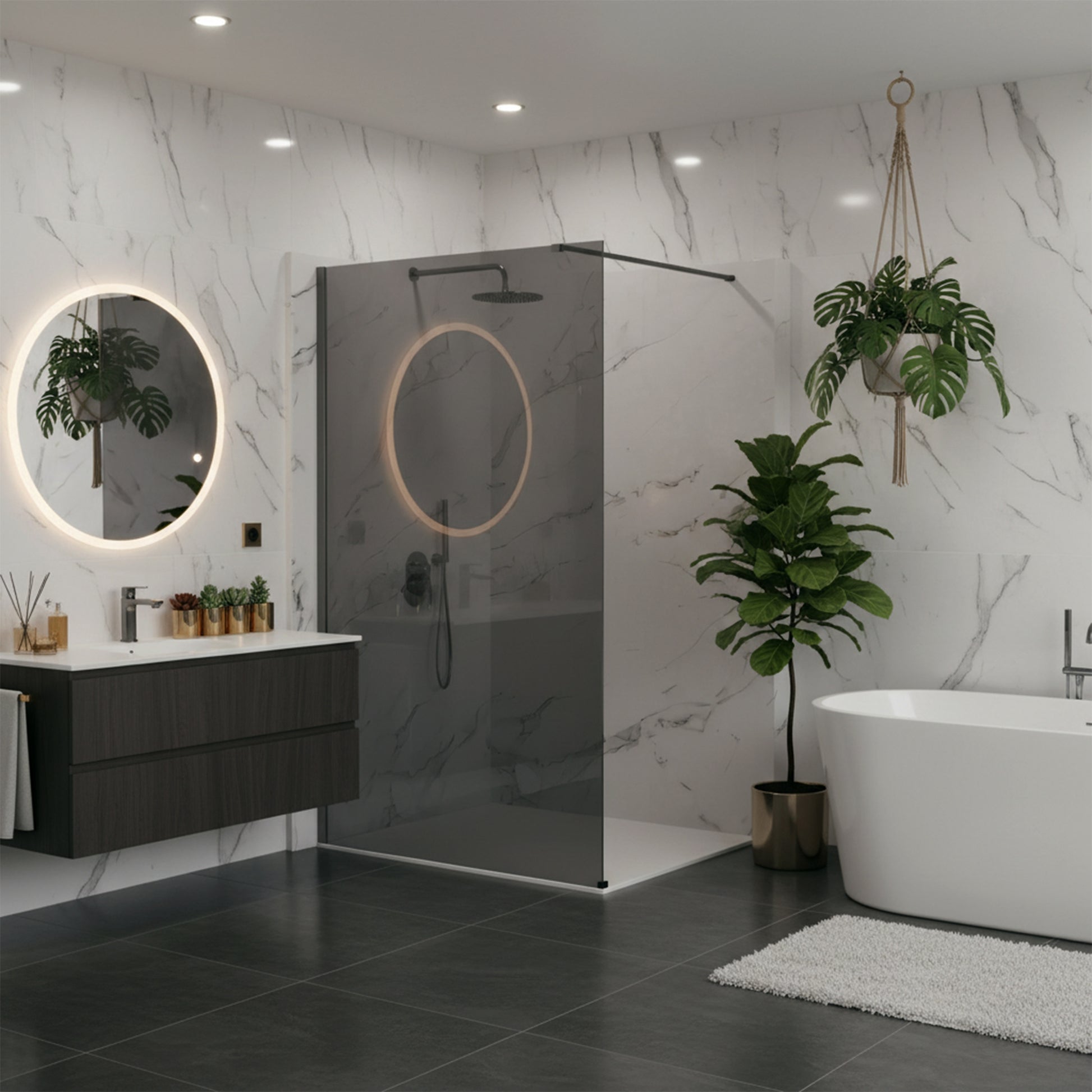 Paravan de dus Rea Flexi Grey / Titan 140  3