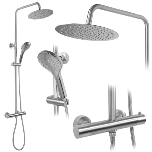 Coloana de dus cu termostat REA VINCENT NICKEL BRUSH INOX  1