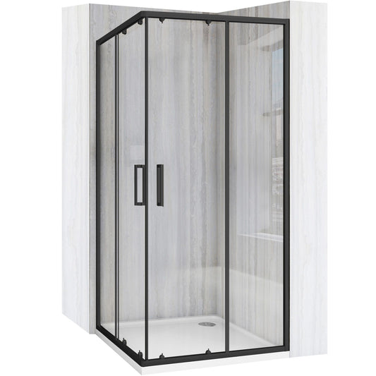 Cabina de dus Rea City 80x80 cm Black cu cadita Savoy 1