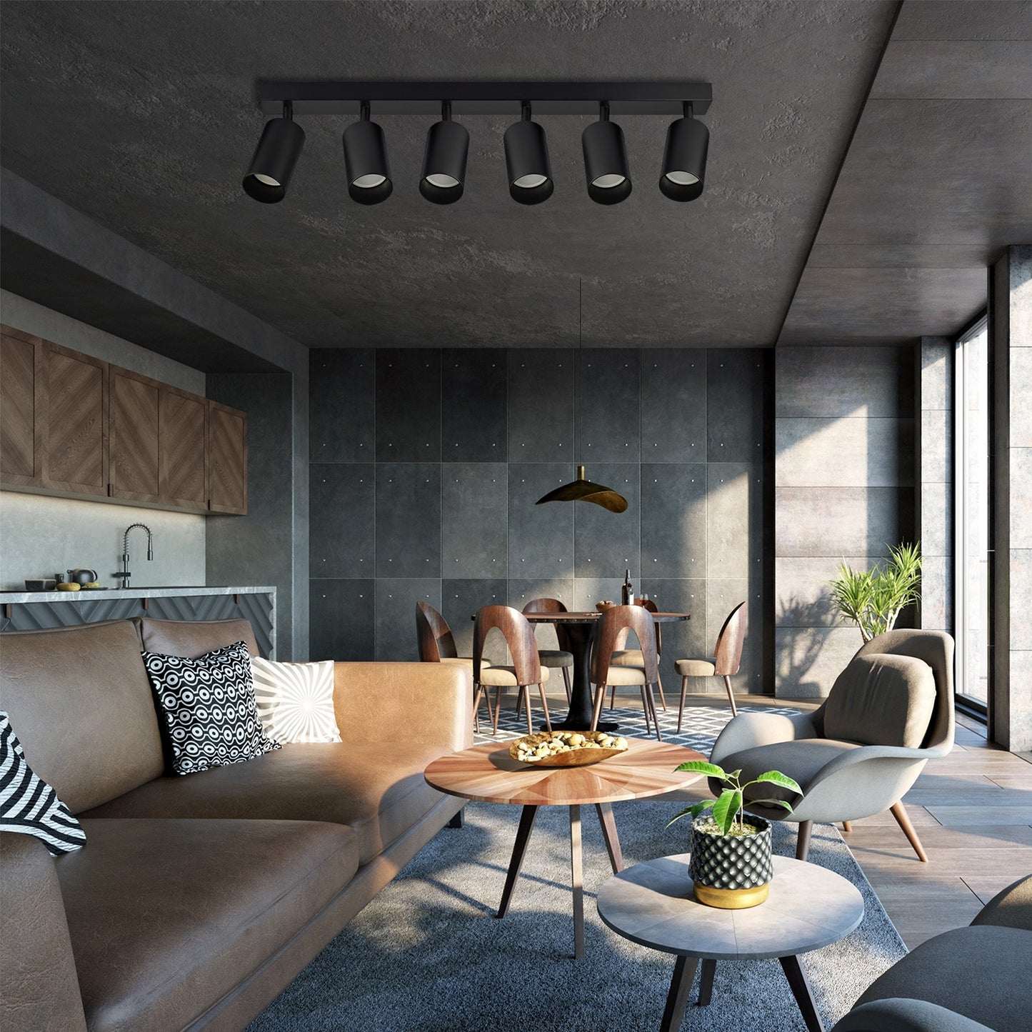 Lampă De Tavan APP1242-6C Black  2