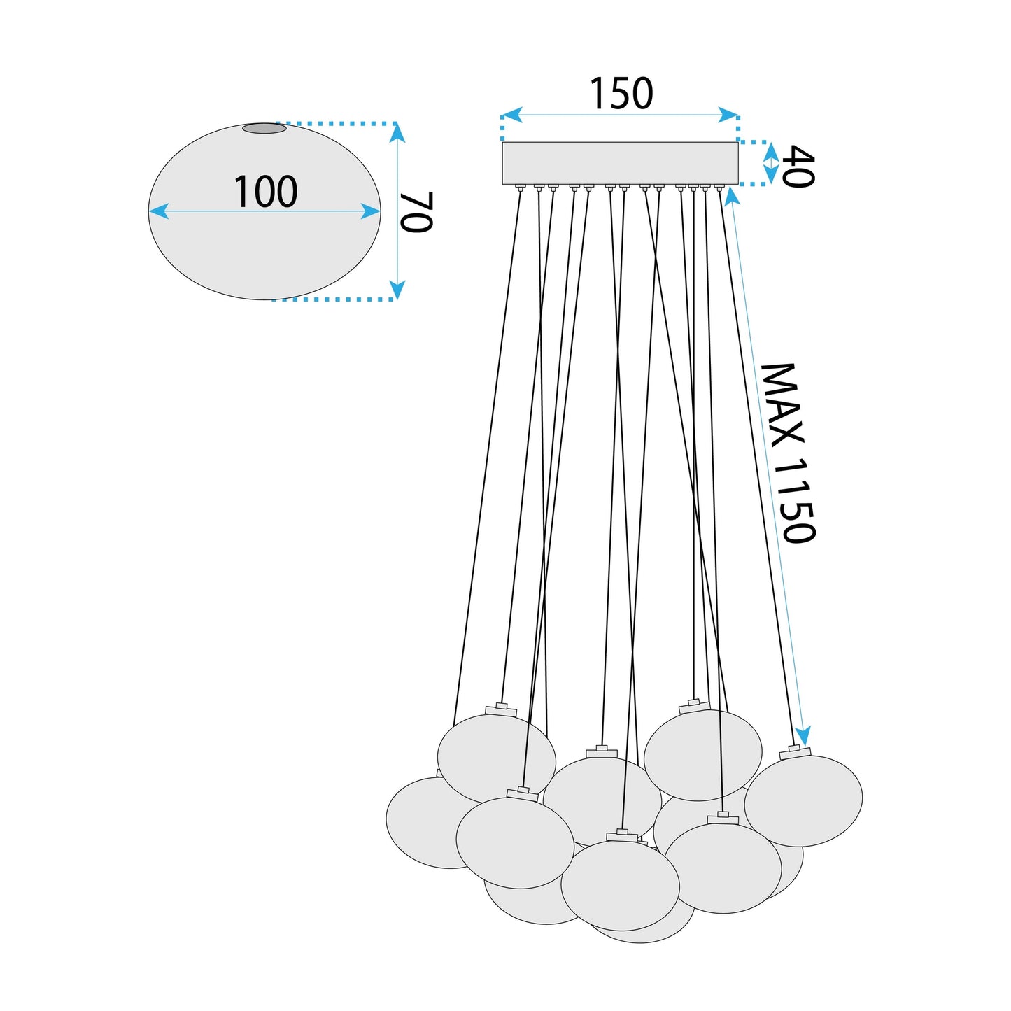 Lampă Suspendată Ms025-13cp Chrome  8