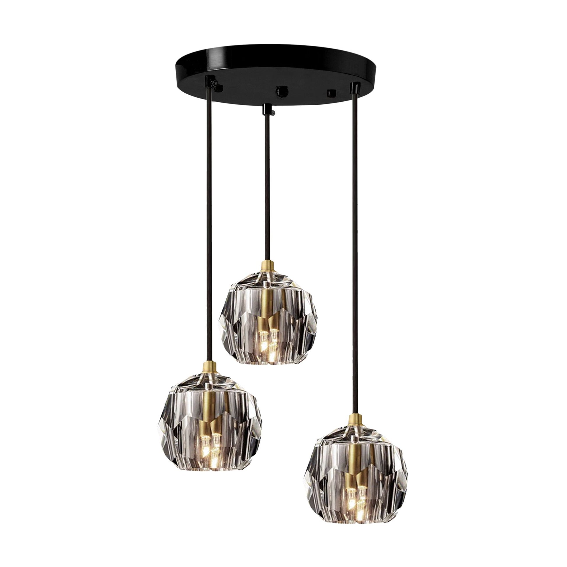 Lampă de tavan din cristal neagra APP588-3CPR  2
