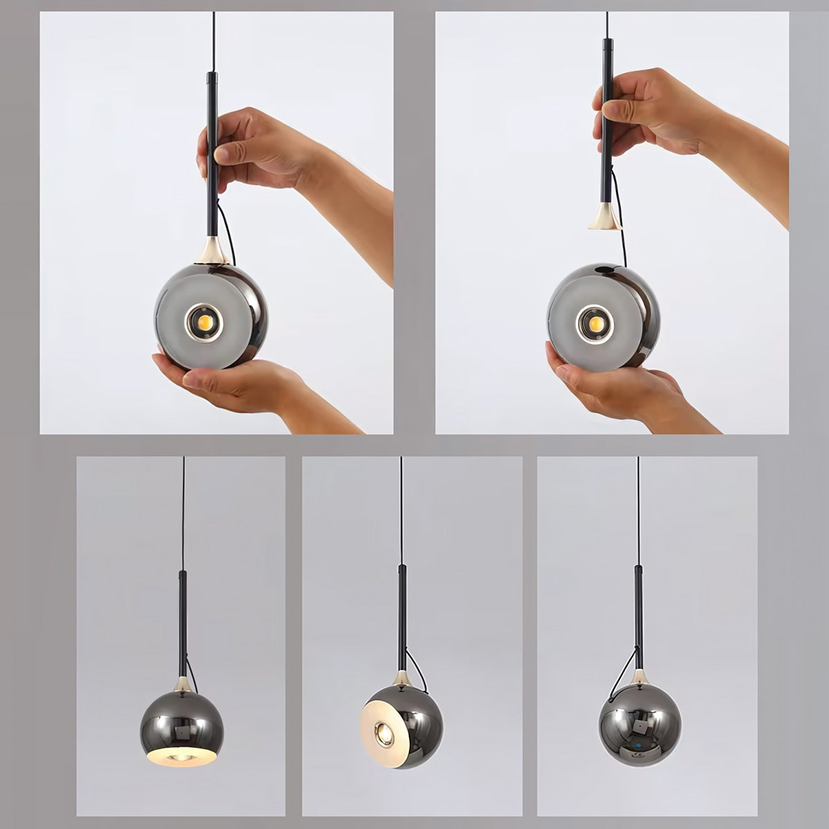 Lampă Suspendată Led G087-1cp Black Chrome  5