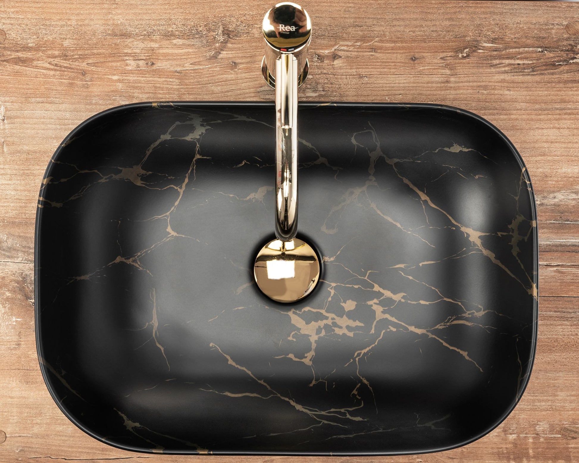 Lavoar pentru blat Rea Belinda Black Marble Mat 4