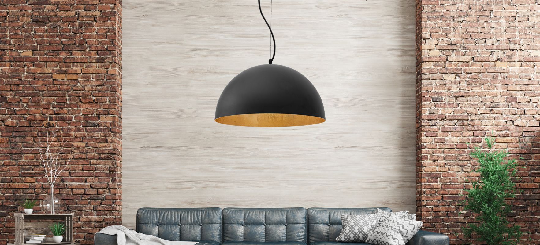 Lampă de tavan suspendată neagra 50cm APP379-1CP 4