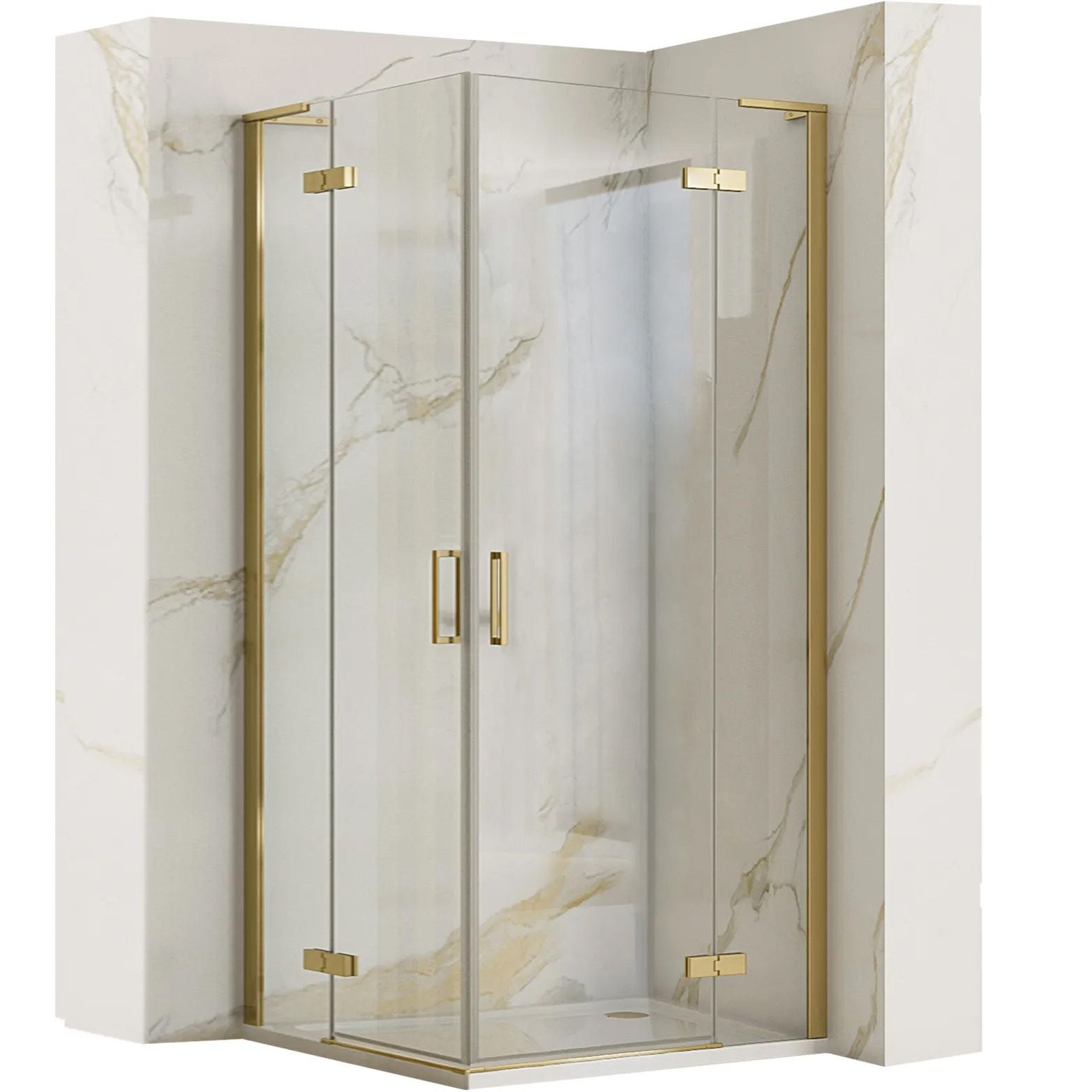 Cabina dus REA Hugo 80x80 Gold Brush  1