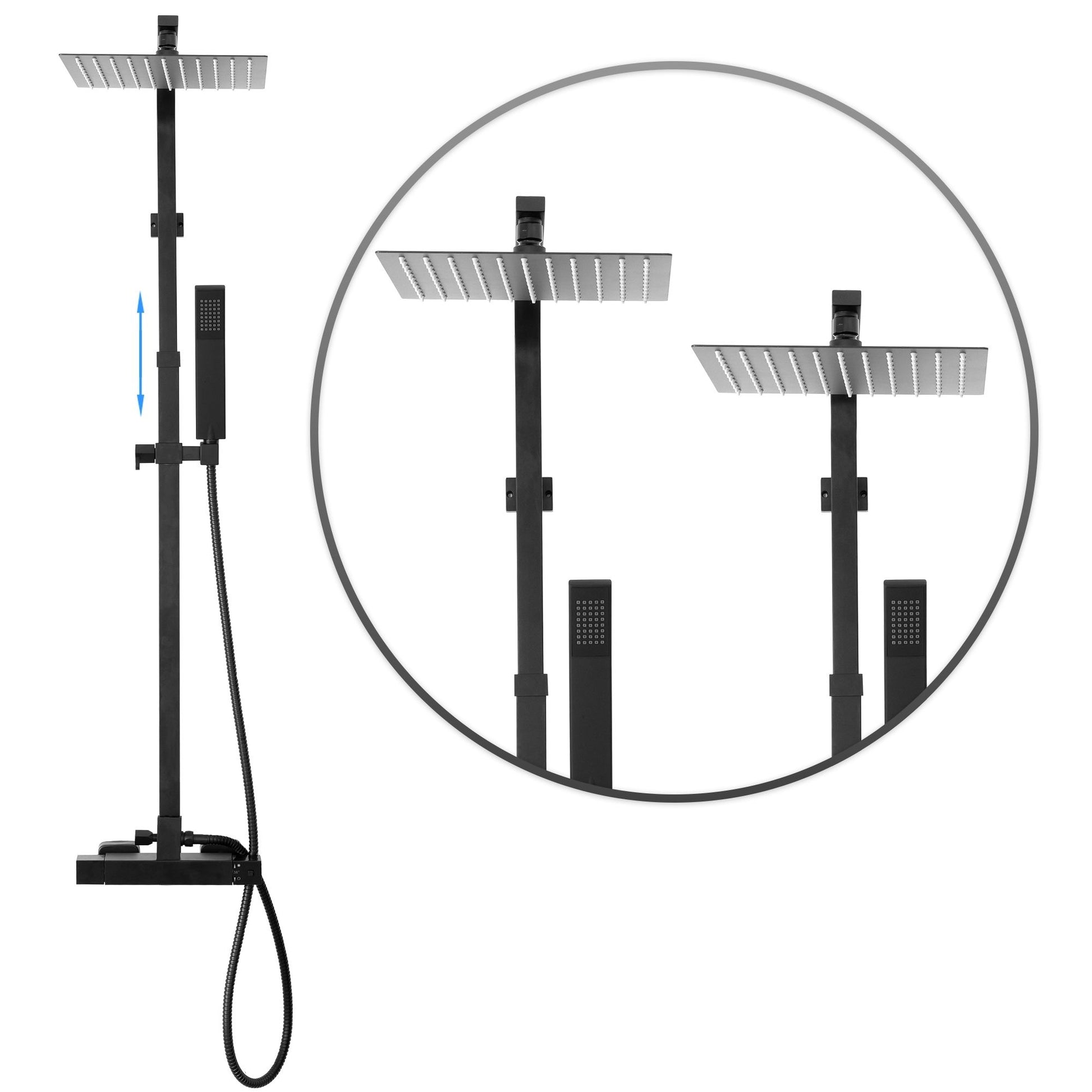 Set de dus Rea FENIX Milan Termostat Black Mat 9