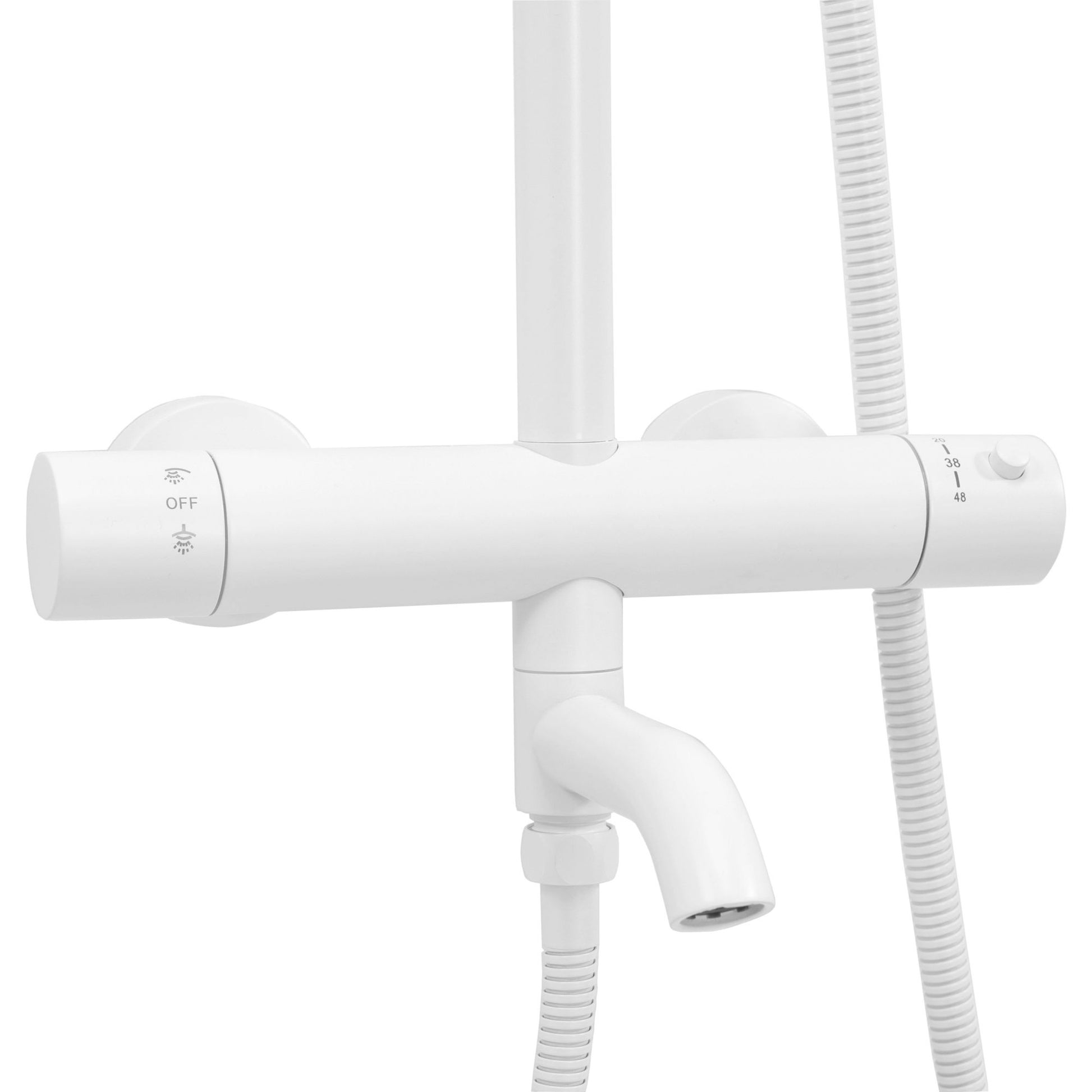 Set de dus cu termostat Lungo White Matt 6