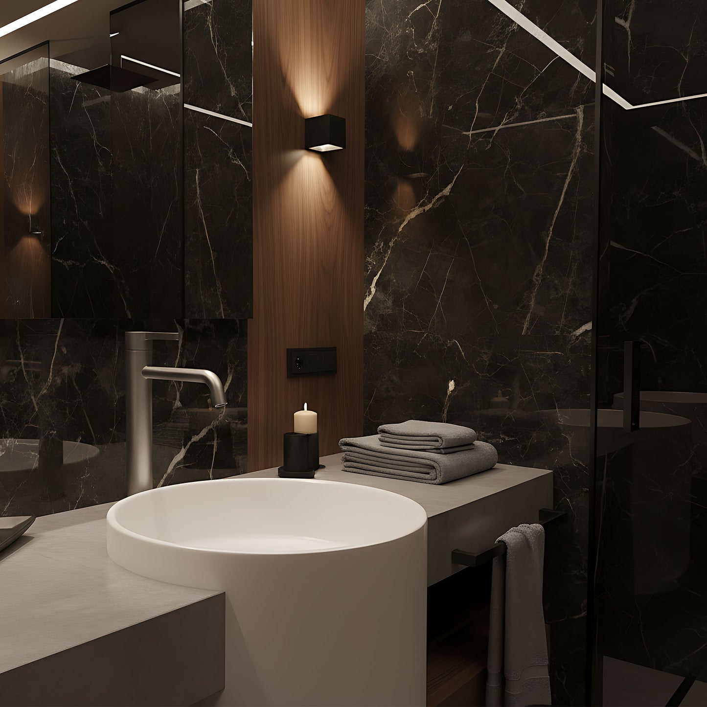 Baterie Pentru Baie Rea Foster Brush Nickel High  8