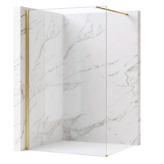 Paravan de dus Rea Flexi Transparent / Brush Gold 70  1