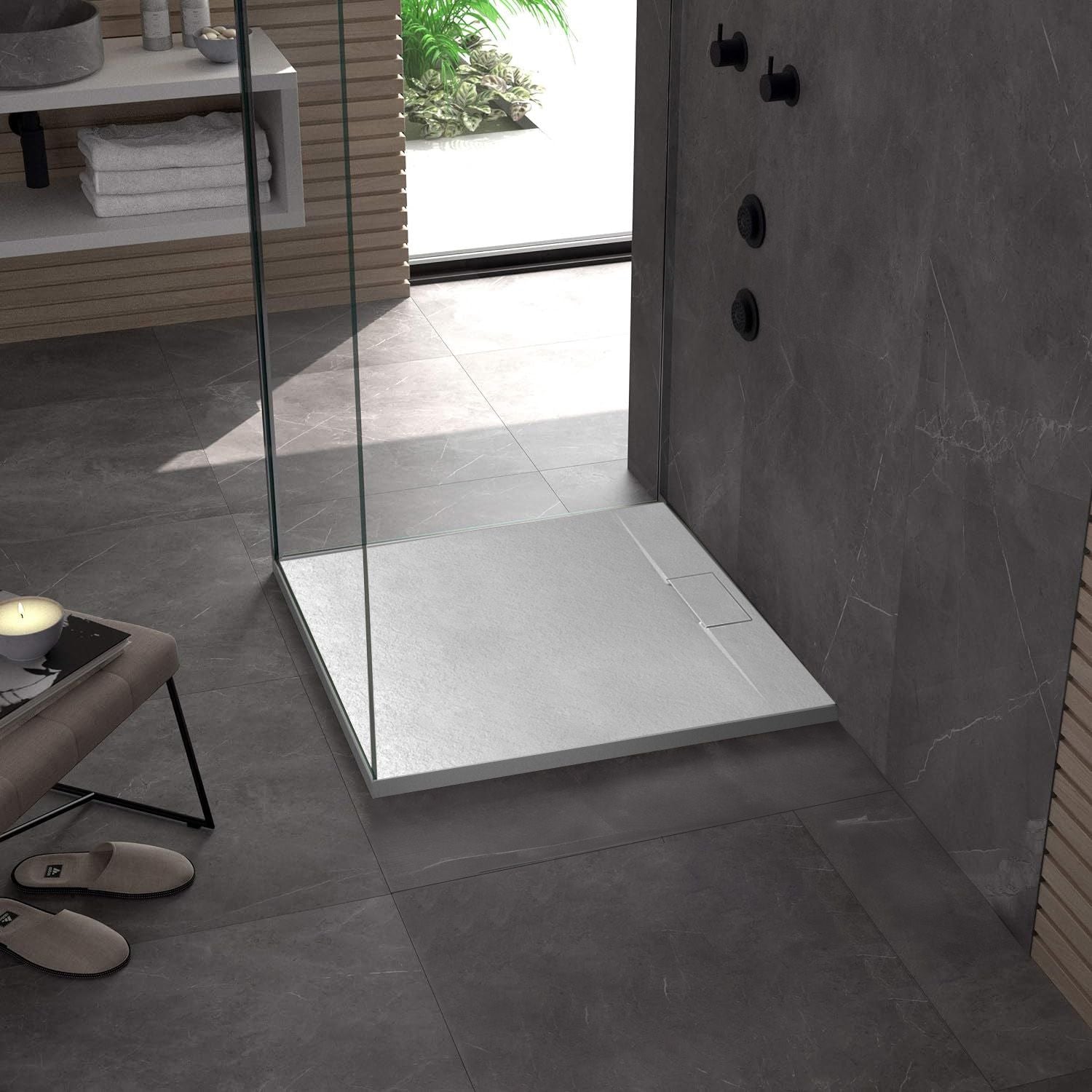 Cadita de dus Bazalt White 90x90  4