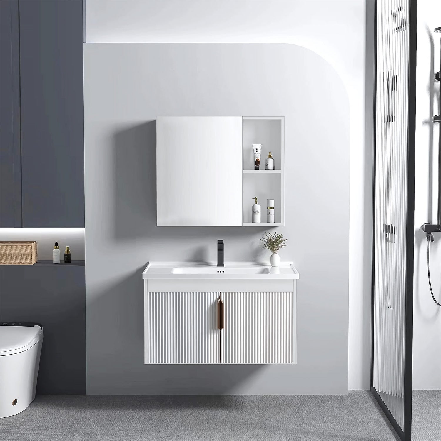 Set Mobilier De Baie Cu Lavoar Astor 60cm White  1