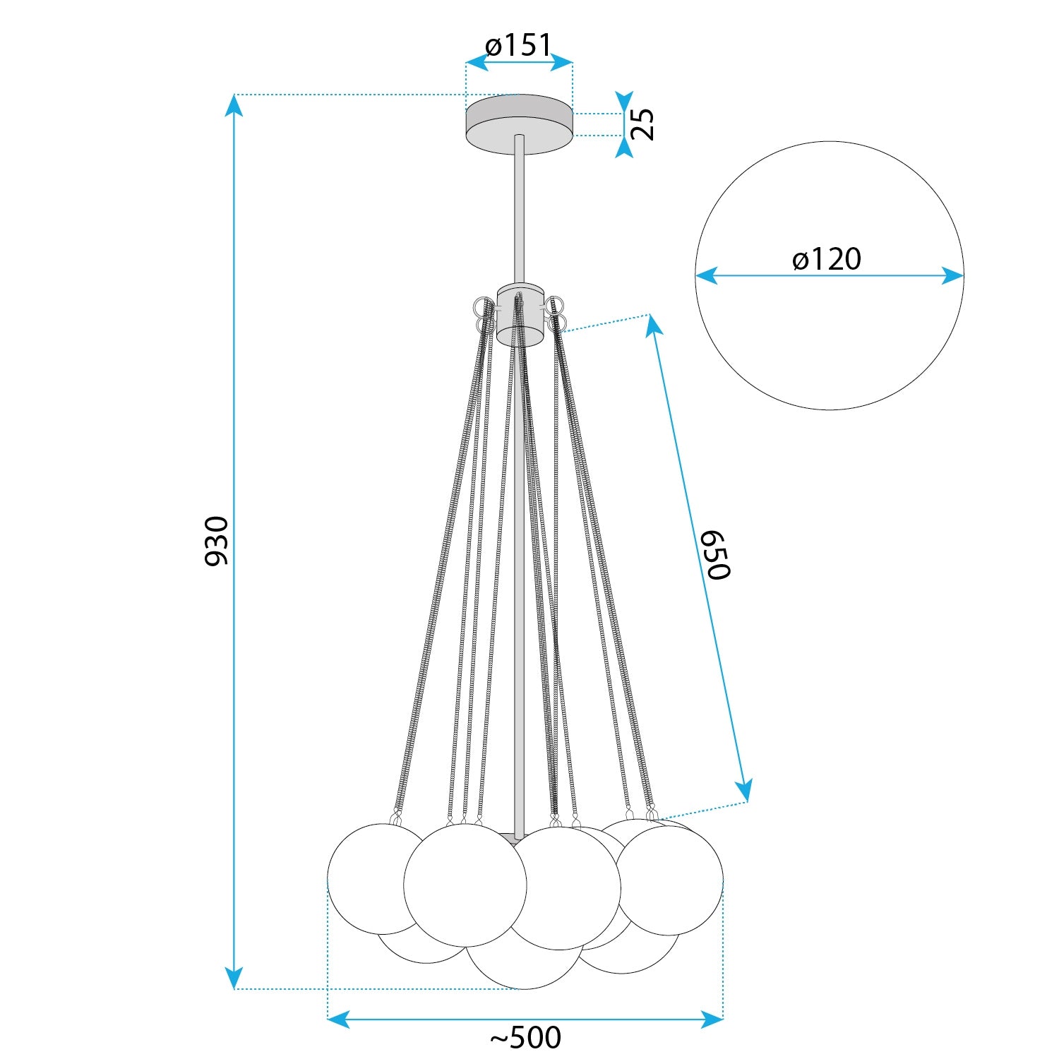 Lampă Suspendată APP1688-12CP Gold  9