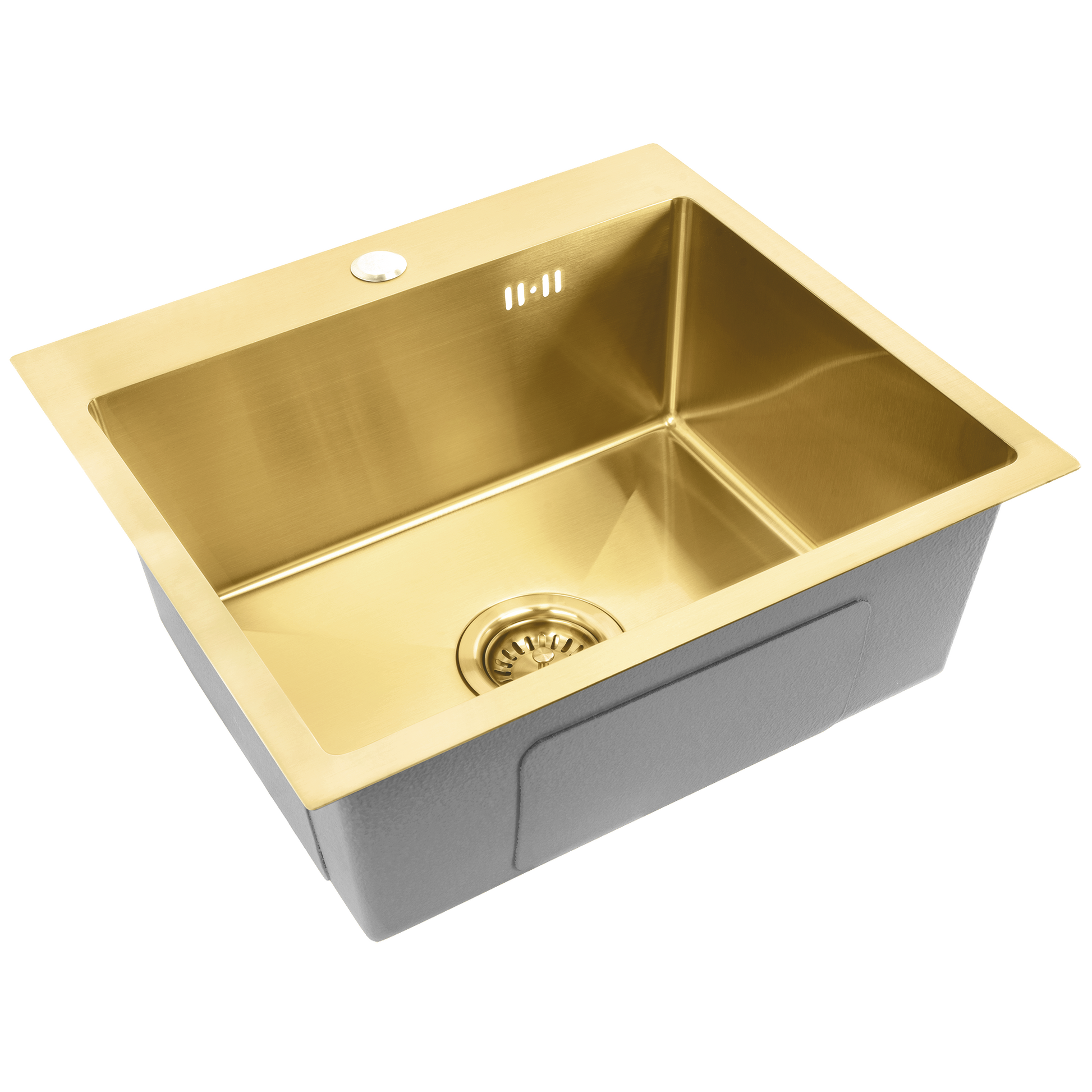 Chiuvetă inox Leo 50 BRUSH GOLD fără robinet de bucătărie 8