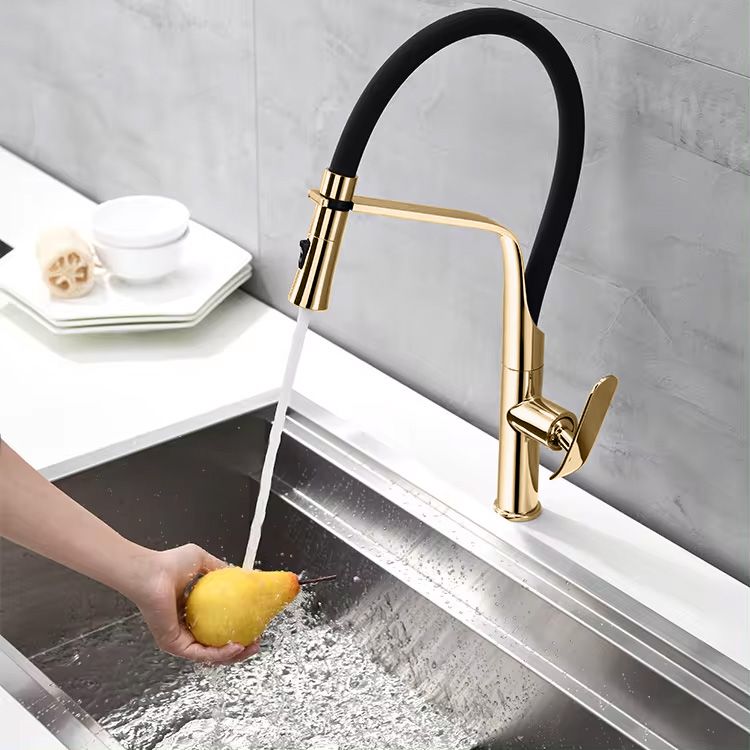 Baterie de bucătărie Rea Castor Auriu gold 2 moduri de curgere  5