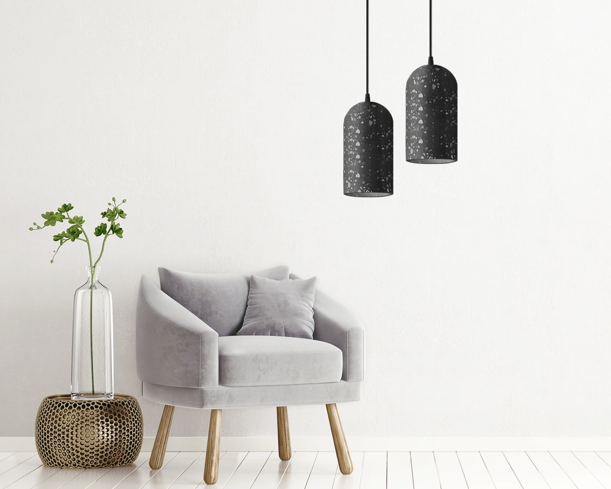 Lampă De Tavan Suspendată Din Beton APP997-1CP B Black  4