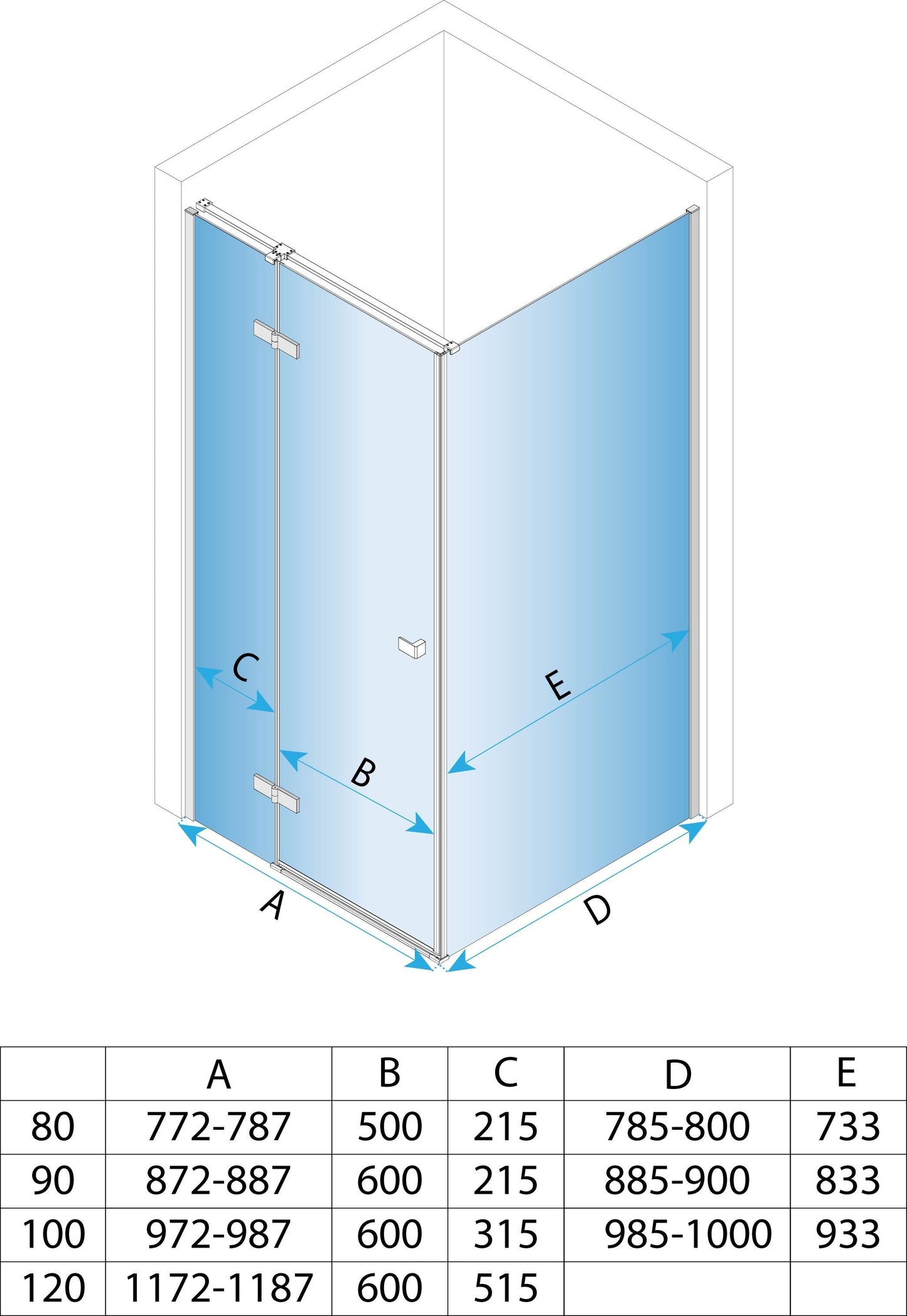 Cabina de dus Rea Atlas 120x100 Chrome dreapta 4