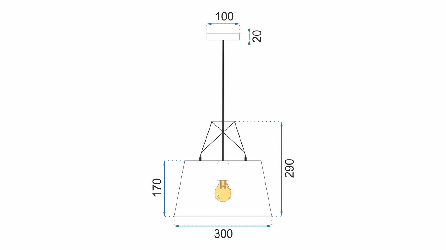 Lampă Suspendată Din Tavan De Metal Negru APP422-1CP  6