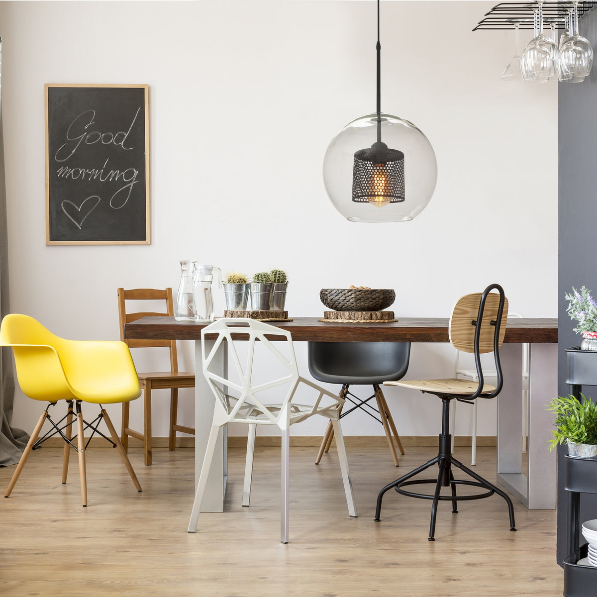 Lampă Suspendată Din Sticlă Loft Neagra APP557-1CP 20cm  4