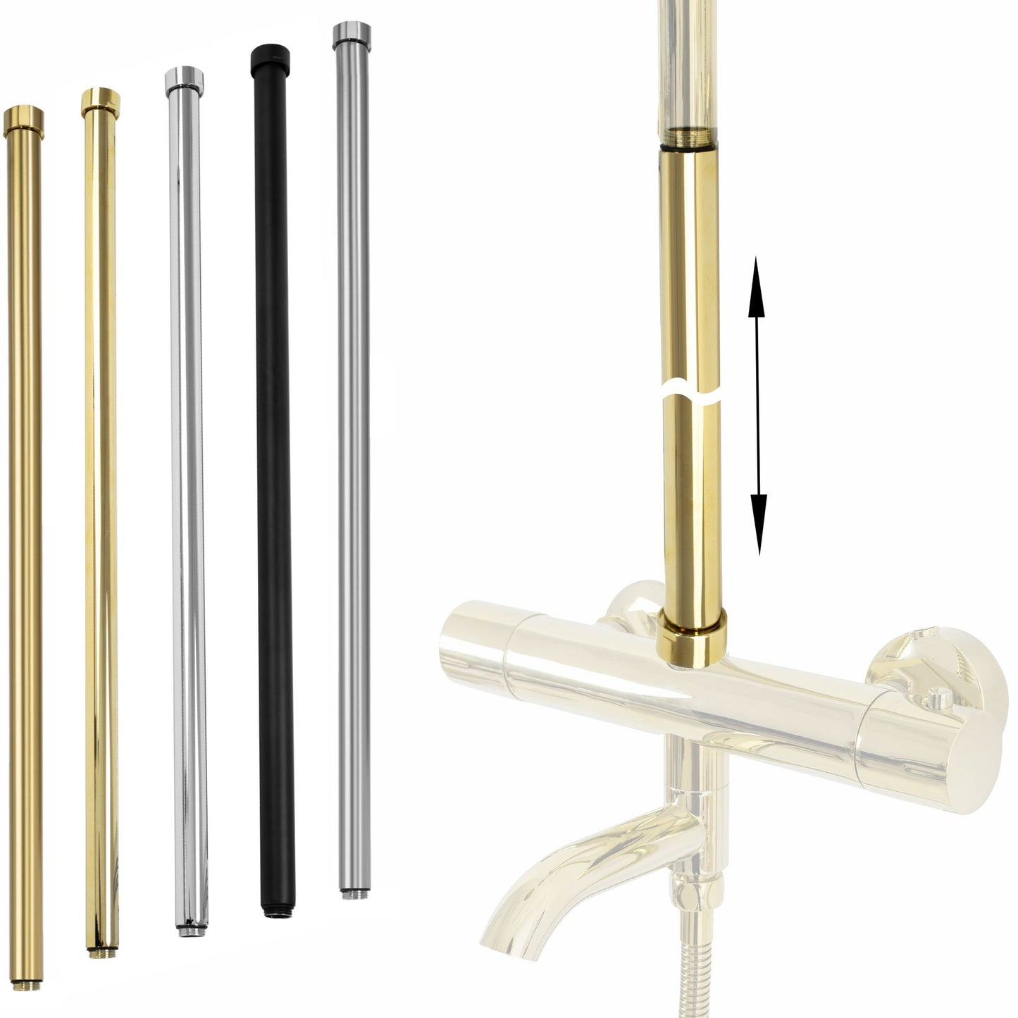 Prelungire coloana duș GOLD BRUSH 60cm  3