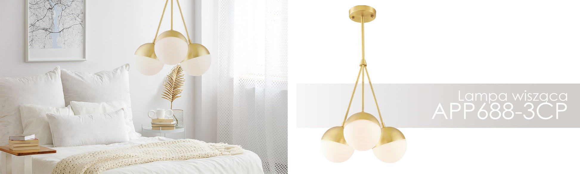 Lampă suspendată Sticlă aurie APP688-3CP  5