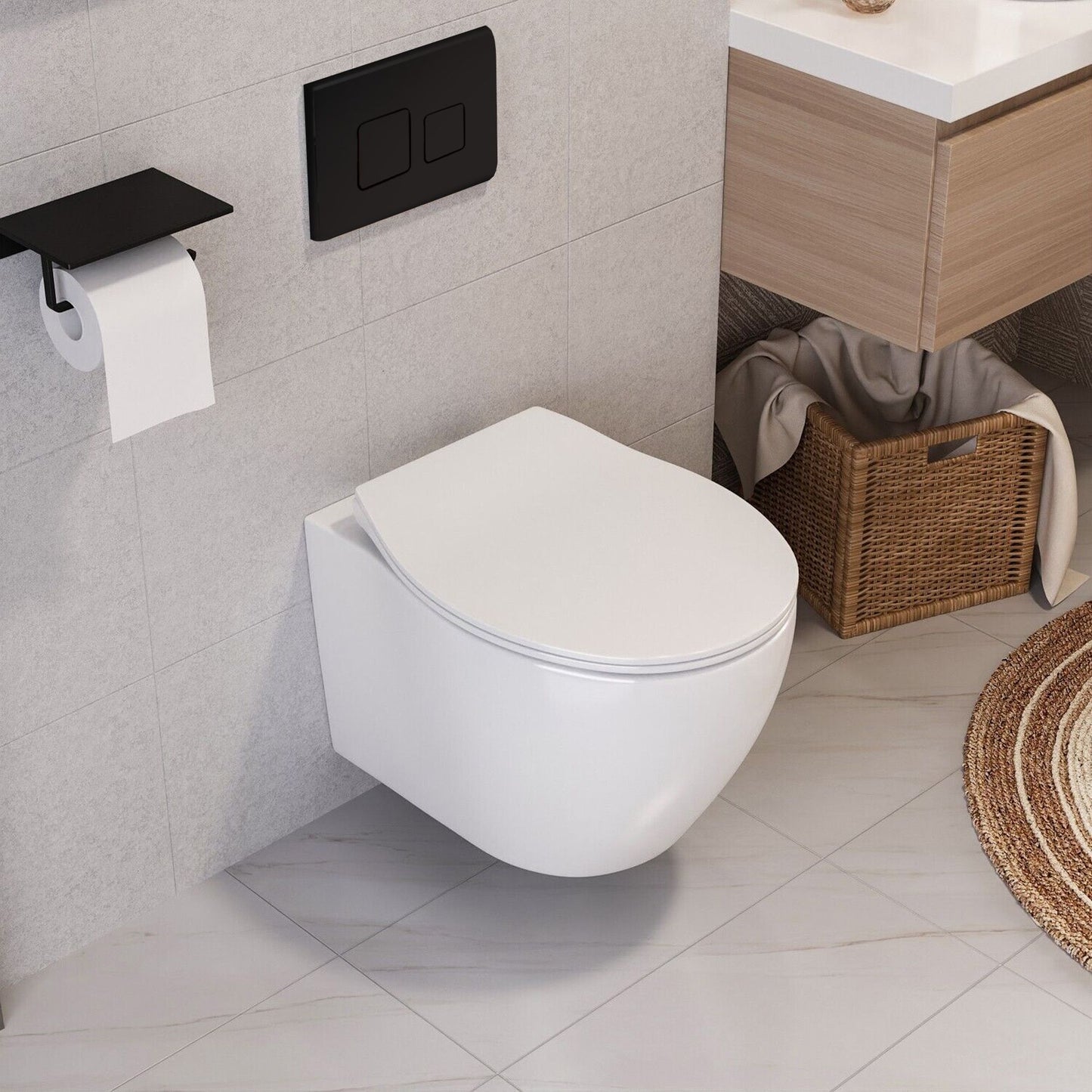 Buton F pentru cadru WC încastrat Black Mat  5