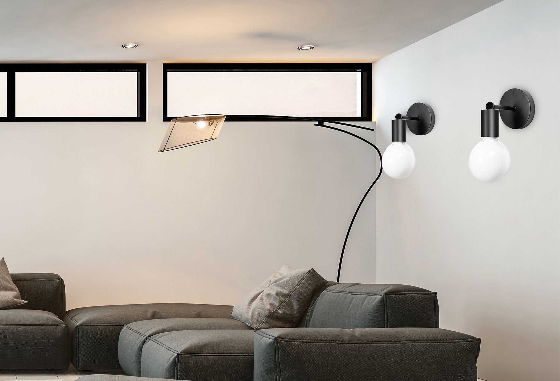 Lampă de perete din metal Mat negru 392205  3