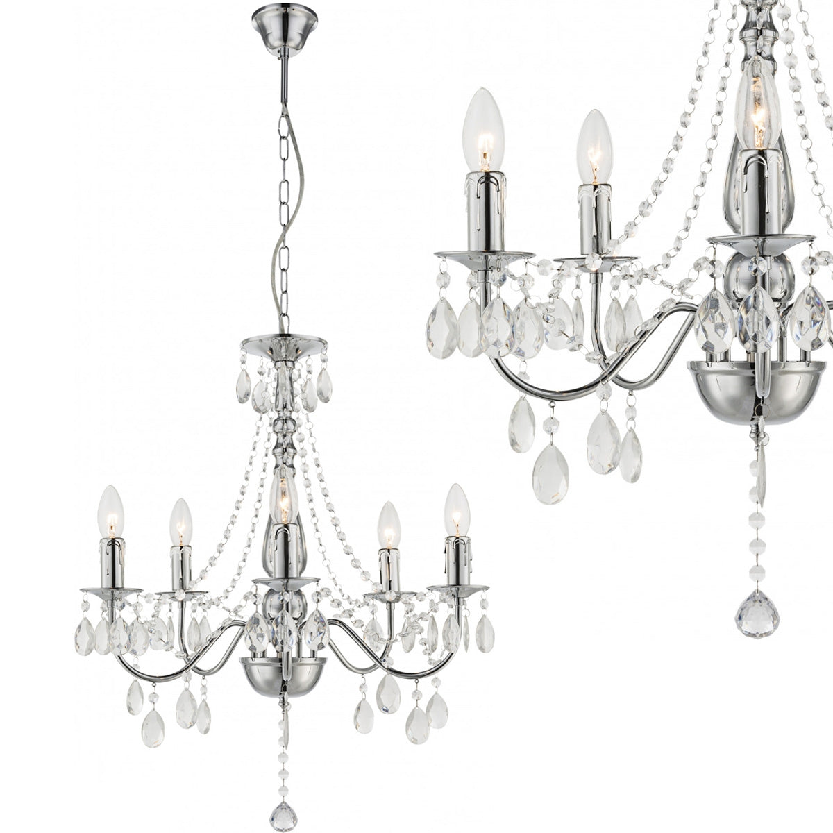 Lampă Suspendată Ebt014-5cp Chrome  1
