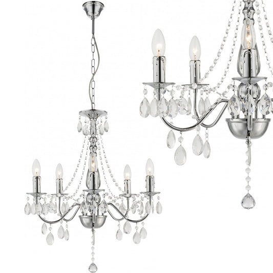 Lampă Suspendată Ebt014-5cp Chrome  1