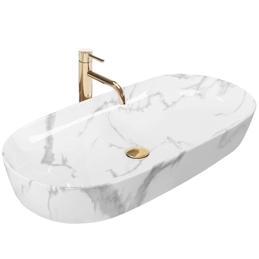 Lavoarul REA CLEO 81 Shiny Marmo din ceramică  1