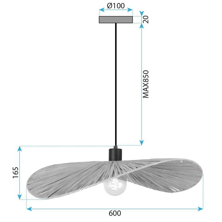 Lampă Suspendată APP1826-1CP Nature Black  5