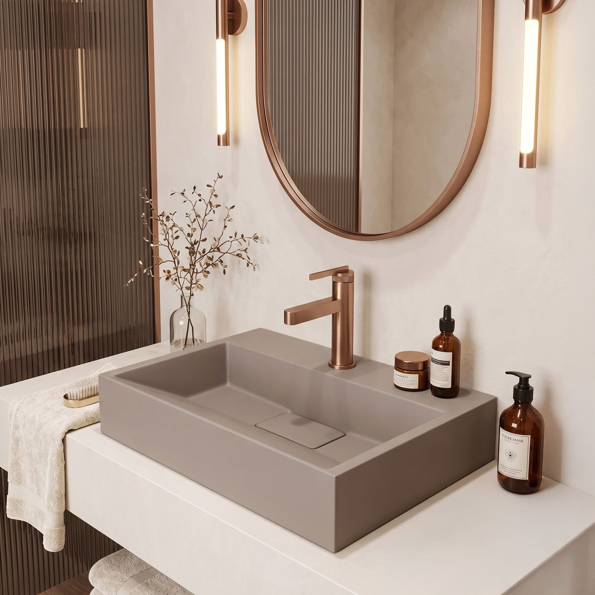 Lavoar Din Compozit Rea GOYA TAUPE 50CM 1