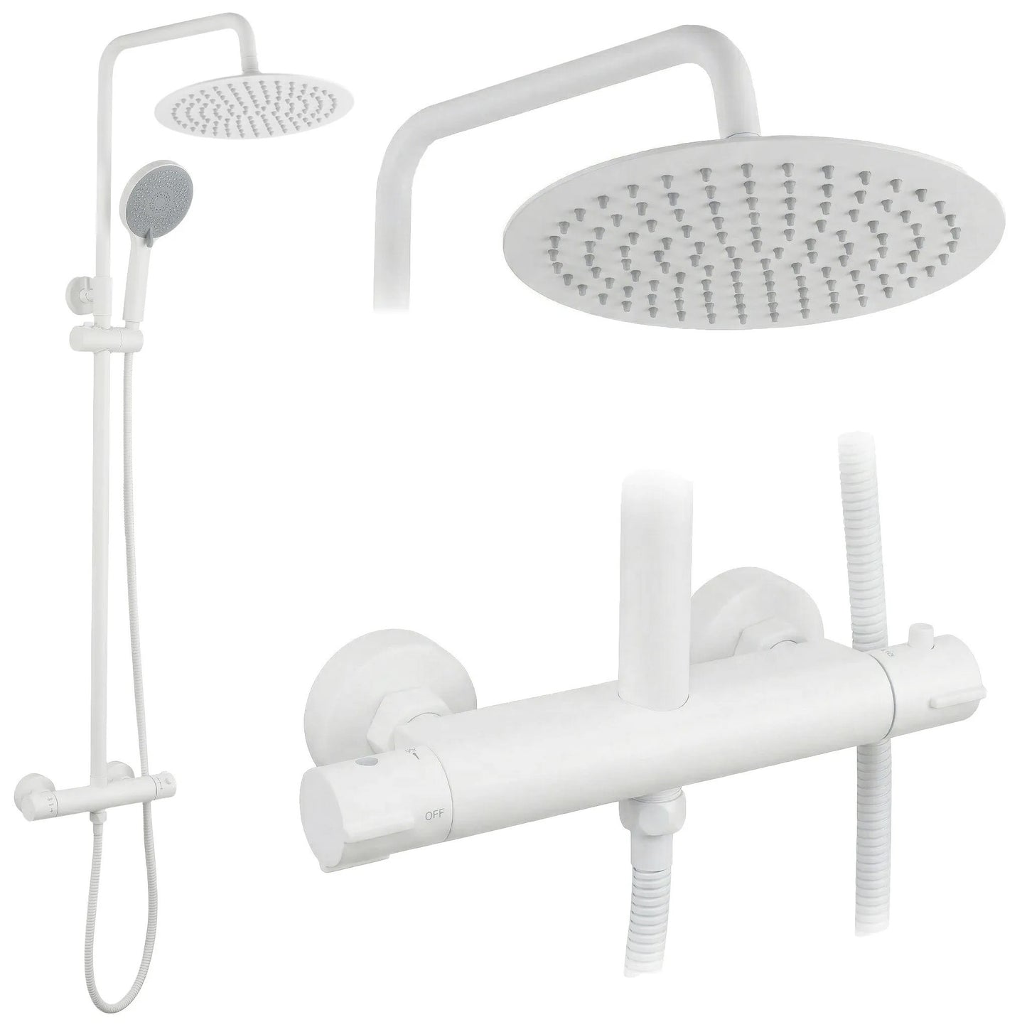 Set de duș fără pipă cu termostat Rea Lungo White  10