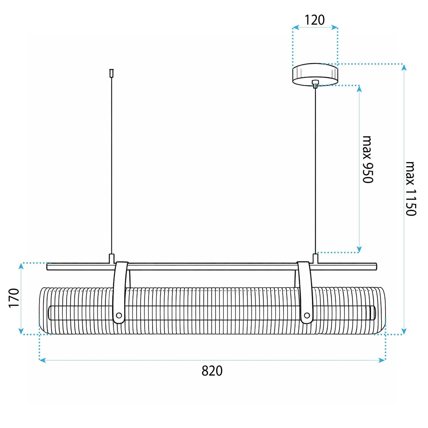 lampă suspendată LED APP1796-CP Brush Gold  10