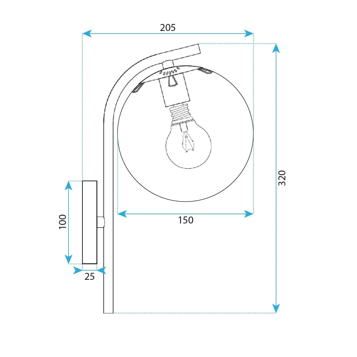 Lampa de perete G104-1W Gold  10
