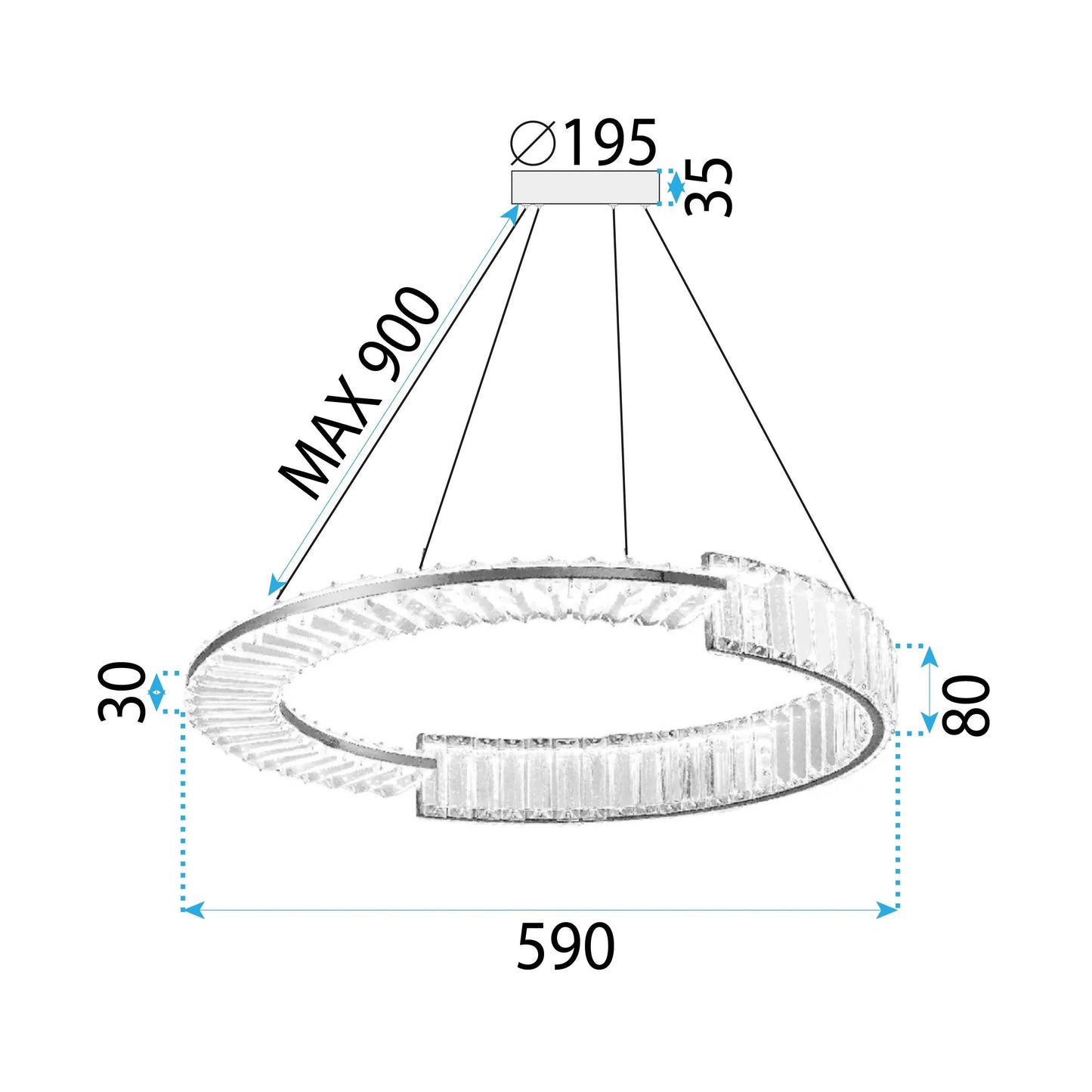 Lampa LED APP1528-CP60 GOLD  10