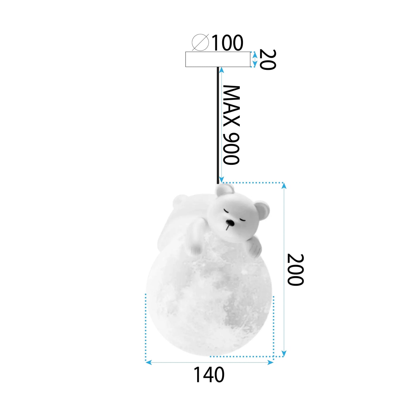 Lampă suspendată WHITE BEAR APP1597-1CP  10