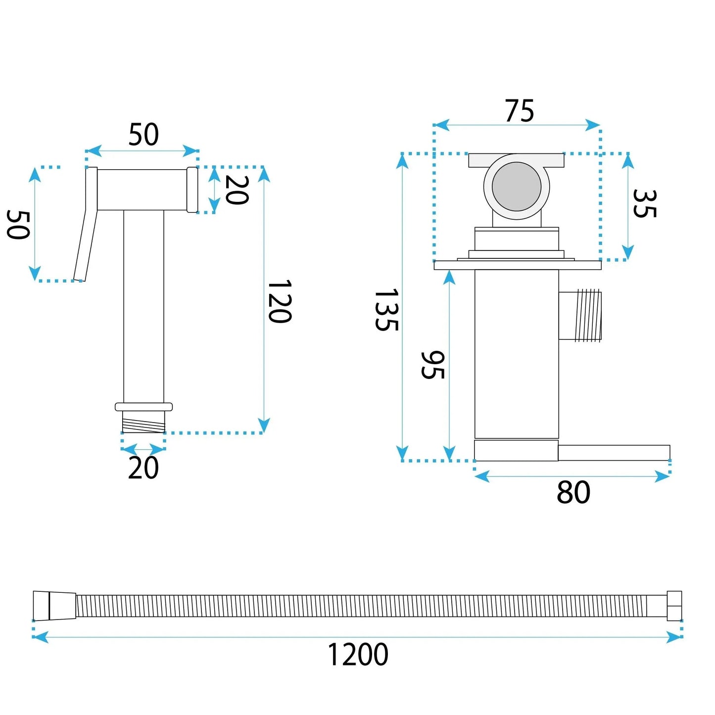 Baterie pentru bideu Rea Foster Brush Copper  10