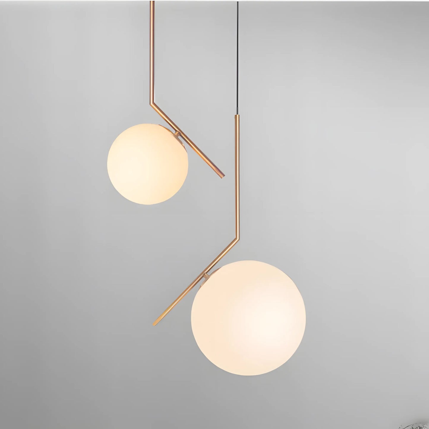 Lampă de tavan suspendata din sticlă aurie alba G106-1W Gold White  10