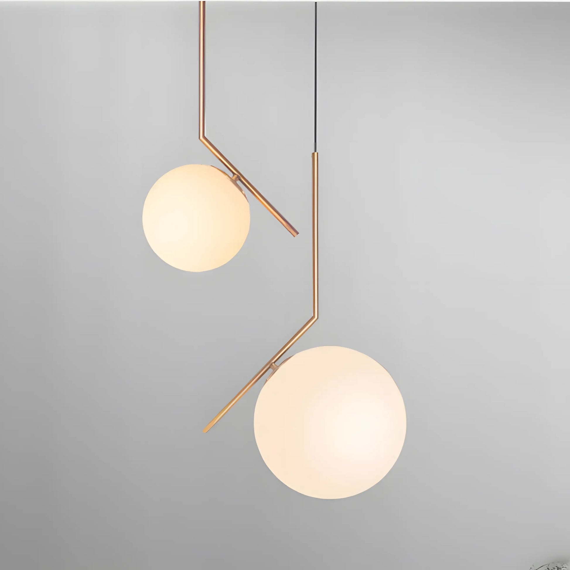 Lampă de tavan suspendata din sticlă aurie alba G106-1W Gold White  10