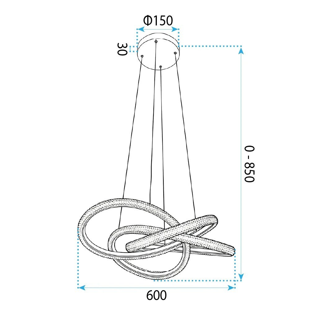 LAMPĂ DE TAVAN SUSPENDATĂ G153-CP GOLD  10
